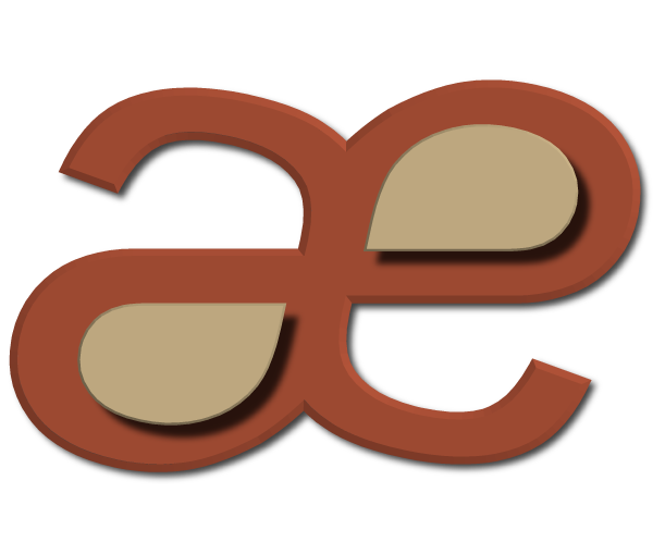 AE Dynamics Logo in brown and tan.